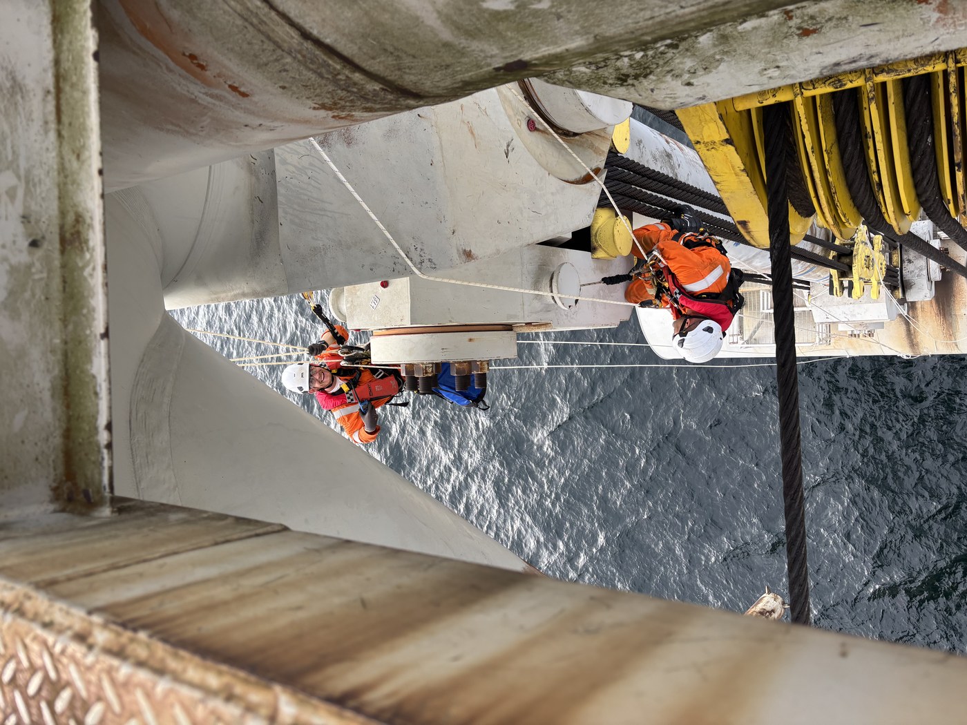 Lewis Brown on a Rope Access project at height